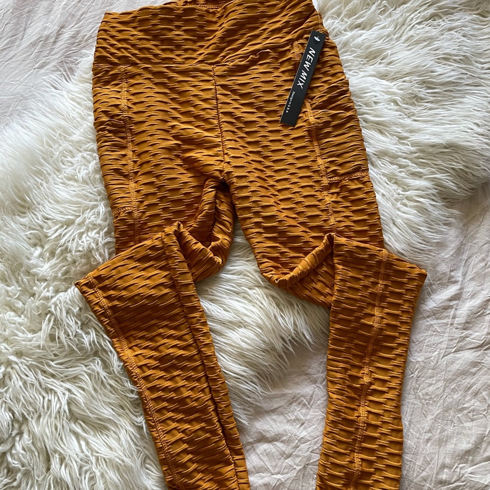 3 for $10! Mustard honey comb active leggings